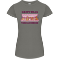 Dog Happy Pills Womens Petite Cut T-Shirt Charcoal