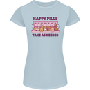 Dog Happy Pills Womens Petite Cut T-Shirt Light Blue