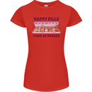 Dog Happy Pills Womens Petite Cut T-Shirt Red