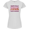 Dog Happy Pills Womens Petite Cut T-Shirt White