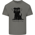 Dog I'm Fine Everything is Fine Funny Dog Mens Cotton T-Shirt Tee Top Charcoal
