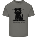Dog I'm Fine Everything is Fine Funny Dog Mens Cotton T-Shirt Tee Top Charcoal