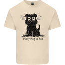 Dog I'm Fine Everything is Fine Funny Dog Mens Cotton T-Shirt Tee Top Natural