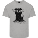 Dog I'm Fine Everything is Fine Funny Dog Mens Cotton T-Shirt Tee Top Sports Grey