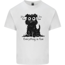 Dog I'm Fine Everything is Fine Funny Dog Mens Cotton T-Shirt Tee Top White