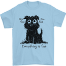 Dog I'm Fine Everything is Fine Funny Dog Mens T-Shirt 100% Cotton Light Blue