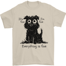 Dog I'm Fine Everything is Fine Funny Dog Mens T-Shirt 100% Cotton Sand