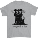 Dog I'm Fine Everything is Fine Funny Dog Mens T-Shirt 100% Cotton Sports Grey