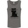 Dog I'm Fine Everything is Fine Funny Dog Mens Vest Tank Top Charcoal