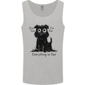 Dog I'm Fine Everything is Fine Funny Dog Mens Vest Tank Top Sports Grey