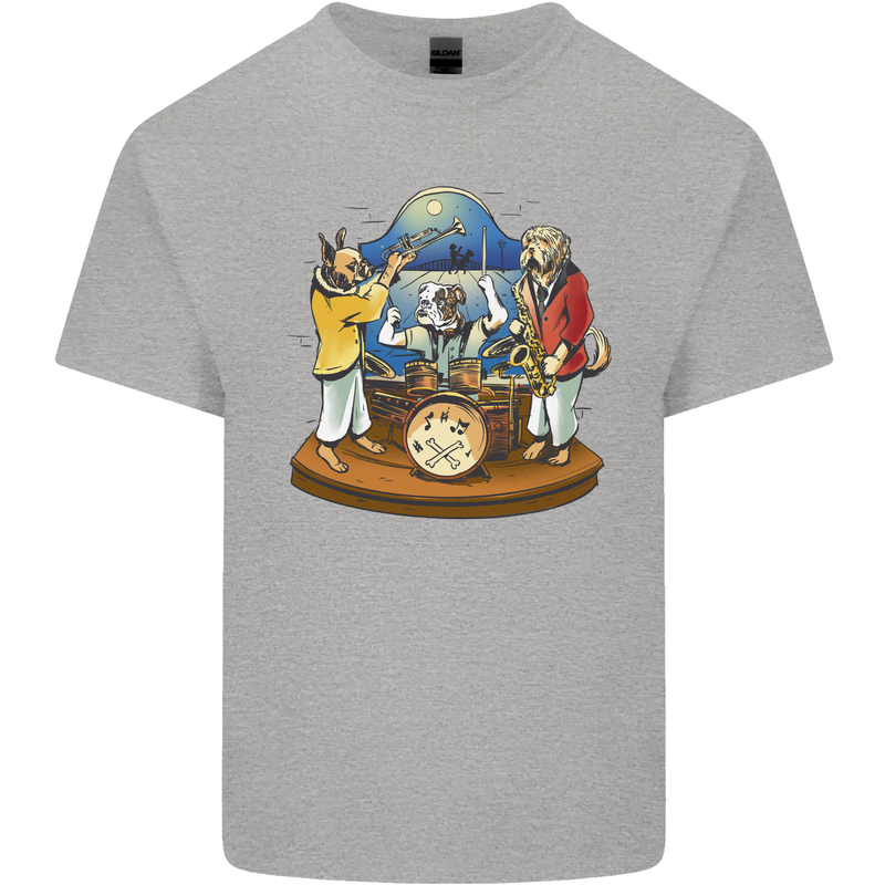 Dog Jazz Band Funny Music Kids T-Shirt Childrens Sports Grey