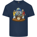 Dog Jazz Band Funny Music Mens Cotton T-Shirt Tee Top Navy Blue