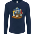 Dog Jazz Band Funny Music Mens Long Sleeve T-Shirt Navy Blue