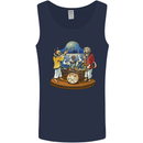 Dog Jazz Band Funny Music Mens Vest Tank Top Navy Blue