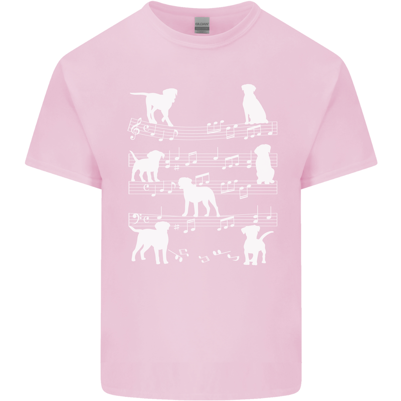 Dog Music Musical Notes Piano Guitar Kids T-Shirt Childrens Light Pink