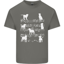Dog Music Musical Notes Piano Guitar Mens Cotton T-Shirt Tee Top Charcoal