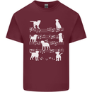 Dog Music Musical Notes Piano Guitar Mens Cotton T-Shirt Tee Top Maroon