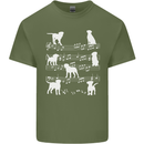 Dog Music Musical Notes Piano Guitar Mens Cotton T-Shirt Tee Top Military Green