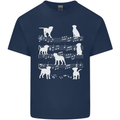 Dog Music Musical Notes Piano Guitar Mens Cotton T-Shirt Tee Top Navy Blue