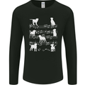 Dog Music Musical Notes Piano Guitar Mens Long Sleeve T-Shirt Black