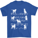 Dog Music Musical Notes Piano Guitar Mens T-Shirt 100% Cotton Royal Blue