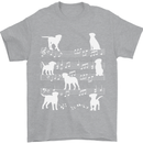 Dog Music Musical Notes Piano Guitar Mens T-Shirt 100% Cotton Sports Grey