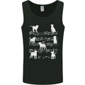 Dog Music Musical Notes Piano Guitar Mens Vest Tank Top Black