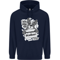 Dog Stalker Funny Mens 80% Cotton Hoodie Navy Blue