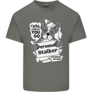 Dog Stalker Funny Mens Cotton T-Shirt Tee Top Charcoal