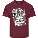 Dog Stalker Funny Mens Cotton T-Shirt Tee Top Maroon