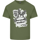 Dog Stalker Funny Mens Cotton T-Shirt Tee Top Military Green