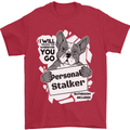 Dog Stalker Funny Mens T-Shirt 100% Cotton Red