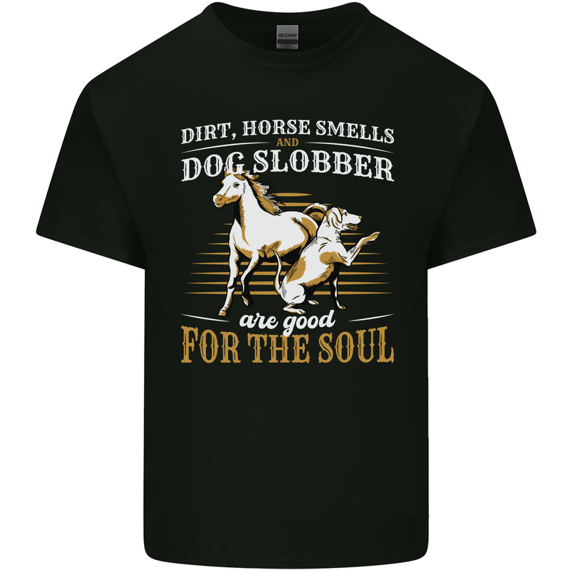 Dog & Horse Funny Quote Mens Cotton T-Shirt Tee Top Black