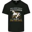 Dog & Horse Funny Quote Mens V-Neck Cotton T-Shirt Black