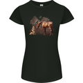 Dog and Horse German Shepherd Alsatian Womens Petite Cut T-Shirt Black