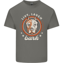 Dogo Argentino Live Laugh Bark Dog Mens Cotton T-Shirt Tee Top Charcoal