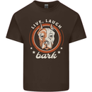 Dogo Argentino Live Laugh Bark Dog Mens Cotton T-Shirt Tee Top Dark Chocolate