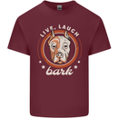 Dogo Argentino Live Laugh Bark Dog Mens Cotton T-Shirt Tee Top Maroon