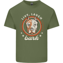 Dogo Argentino Live Laugh Bark Dog Mens Cotton T-Shirt Tee Top Military Green