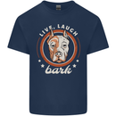 Dogo Argentino Live Laugh Bark Dog Mens Cotton T-Shirt Tee Top Navy Blue