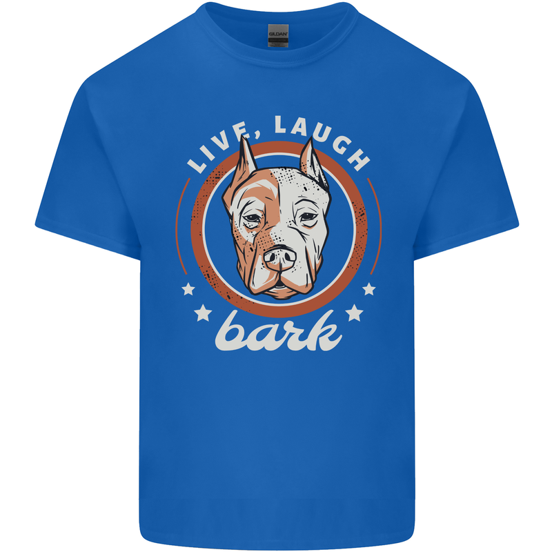 Dogo Argentino Live Laugh Bark Dog Mens Cotton T-Shirt Tee Top Royal Blue