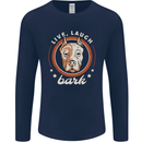 Dogo Argentino Live Laugh Bark Dog Mens Long Sleeve T-Shirt Navy Blue