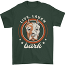 Dogo Argentino Live Laugh Bark Dog Mens T-Shirt 100% Cotton Forest Green