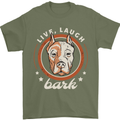 Dogo Argentino Live Laugh Bark Dog Mens T-Shirt 100% Cotton Military Green