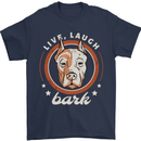 Dogo Argentino Live Laugh Bark Dog Mens T-Shirt 100% Cotton Navy Blue