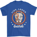 Dogo Argentino Live Laugh Bark Dog Mens T-Shirt 100% Cotton Royal Blue