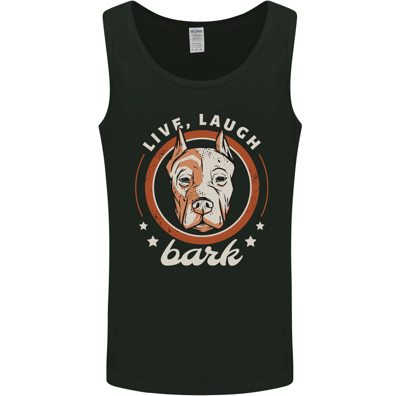 Dogo Argentino Live Laugh Bark Dog Mens Vest Tank Top Black