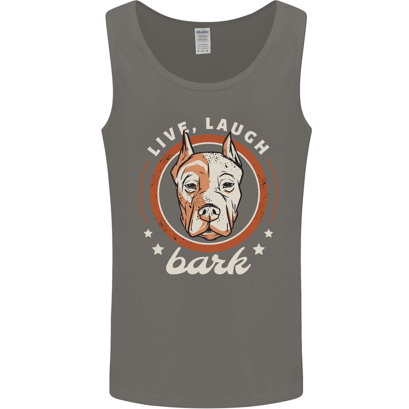 Dogo Argentino Live Laugh Bark Dog Mens Vest Tank Top Charcoal
