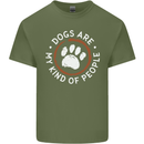 Dogs Are My Kind of People Funny Quote Mens Cotton T-Shirt Tee Top Military Green
