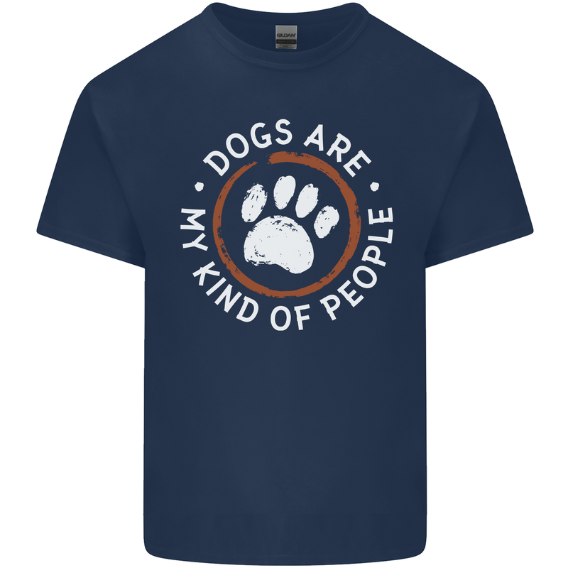 Dogs Are My Kind of People Funny Quote Mens Cotton T-Shirt Tee Top Navy Blue